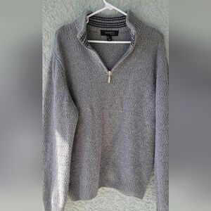 Gianetti Men Knitted Sweater Jacket Zip Closure Gray Wool Blend Made In Italy